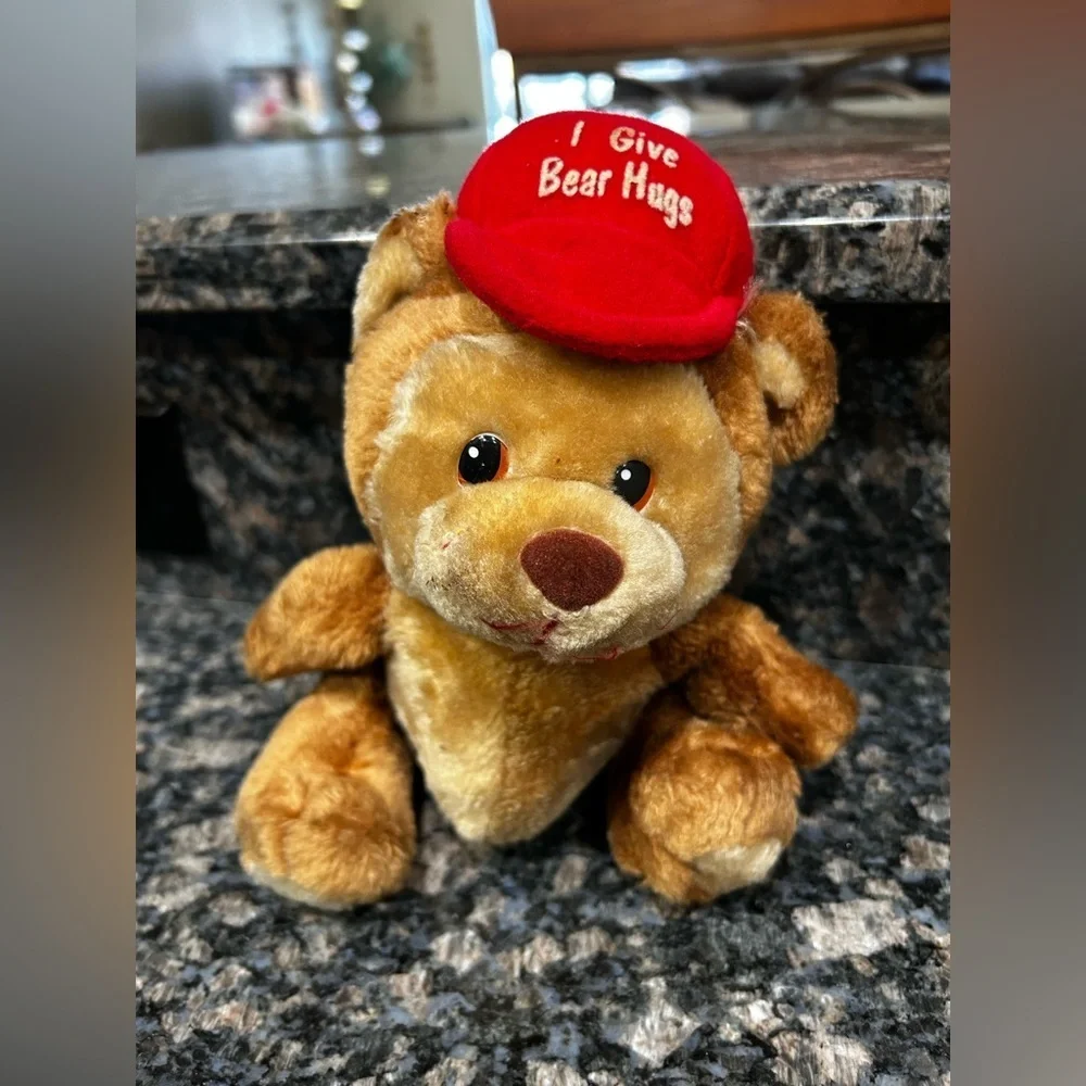 Vintage Russ Luv Pets Teddy Bear Plush I Give Bear Hugs Red Hat Stuffed Animal - Picture 3 of 8